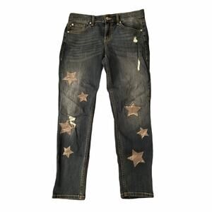 Anthropologie Level 99 Sienna Tomboy Boyfriend Jeans Silver Stars